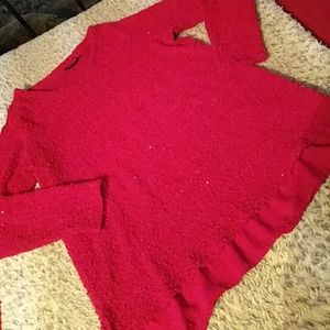 Apt 9 red sequin sweater sz0x